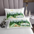 thumbnail image 3 of Erosebridal Happy Camping Coverlet Set King, RV Camper Bedding Set, Cartoon Camp Decor, 3 Pieces, 3 of 5