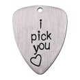 thumbnail image 1 of Shisuyan Titanium Steel Carved Guitar Pick I Pick You Letter Carved Ukulele Pick Musical Instrument Accessory, 1 of 9
