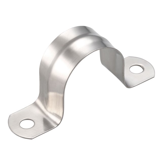 Unique Bargains 32mm Rigide Sangle de Tuyau, 304 Acier Inoxydable, 2 Trous Pinces, 10 Pcs