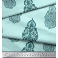 thumbnail image 2 of Soimoi Moss Georgette Fabric Floral & Paisley Block Print Sewing Fabric Yard 42 Inch Wide, 2 of 3