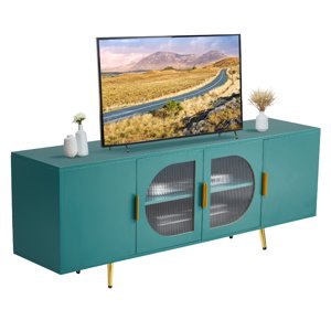 VEVOR TV Pour les téléviseurs jusqu'à 75 dans le centre de divertissement moderne avec portes en verre