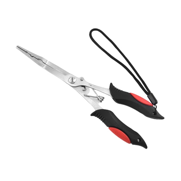JMYHOAM Outils et Gadgets de Camping Pinces de Pêche Multifonction à Long Nez Pinces à Hameçon en Acier Inoxydable avec Lanière Pinces de Pêche Professionnelles pour Eau Douce Eau Salée Activités de Plein Air