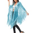 thumbnail image 1 of Womens Oversize Hand Beaded Fringed Sequin Evening Shawl Wrap, 1 of 5