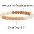 thumbnail image 2 of Bracelet Extensible Unisexe en Perles Rondes de 6 mm en Pierre de Soleil Multicolore Naturelle de Qualité AA 7 Pouces, 2 of 5