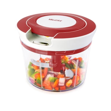 Valore Manual Food Processor Vegetable Chopper Medium 870 mL (3.6 Cups) - Easy to Clean Garlic Onion Cutter, Portable All Purpose Quick Chop Kitchen Essential with Whisk Attachment