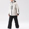 thumbnail image 2 of 4-16 Years Kid's Solid Color Girls Boys Ski Suit Windproof Warm Solid Color Skiing Set Black, 2 of 7