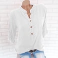 thumbnail image 2 of CEHVOM Chemise Ample pour Femme d'Été Décontractée à Col Montant à Manches Longues Unie Liquidation, 2 of 3