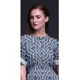 thumbnail image 2 of Bimba Robe Longue Maxi en Rayonne à Imprimé Géométrique Quart de Feuille pour Femmes avec Fente Latérale - Xxx-Grand, 2 of 6