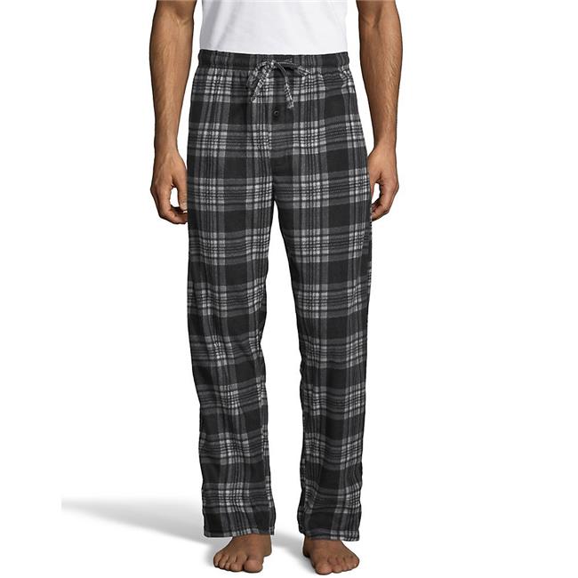 Hanes Pantalon en Micro-Polaire pour Homme, 5TG, Carreaux Noirs