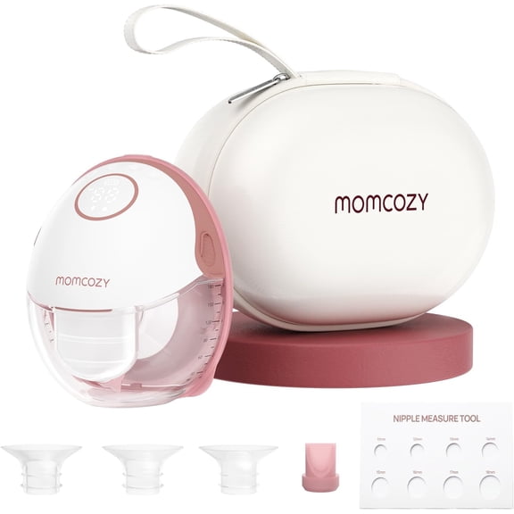 Momcozy Breast Pump Hands Free Mobile Style | M6, Wearable Breastfeeding Pump Ideal Rhythm for More Milk, 24mm, Volume Capacity 180ml (Cozy Red, 1 Count)