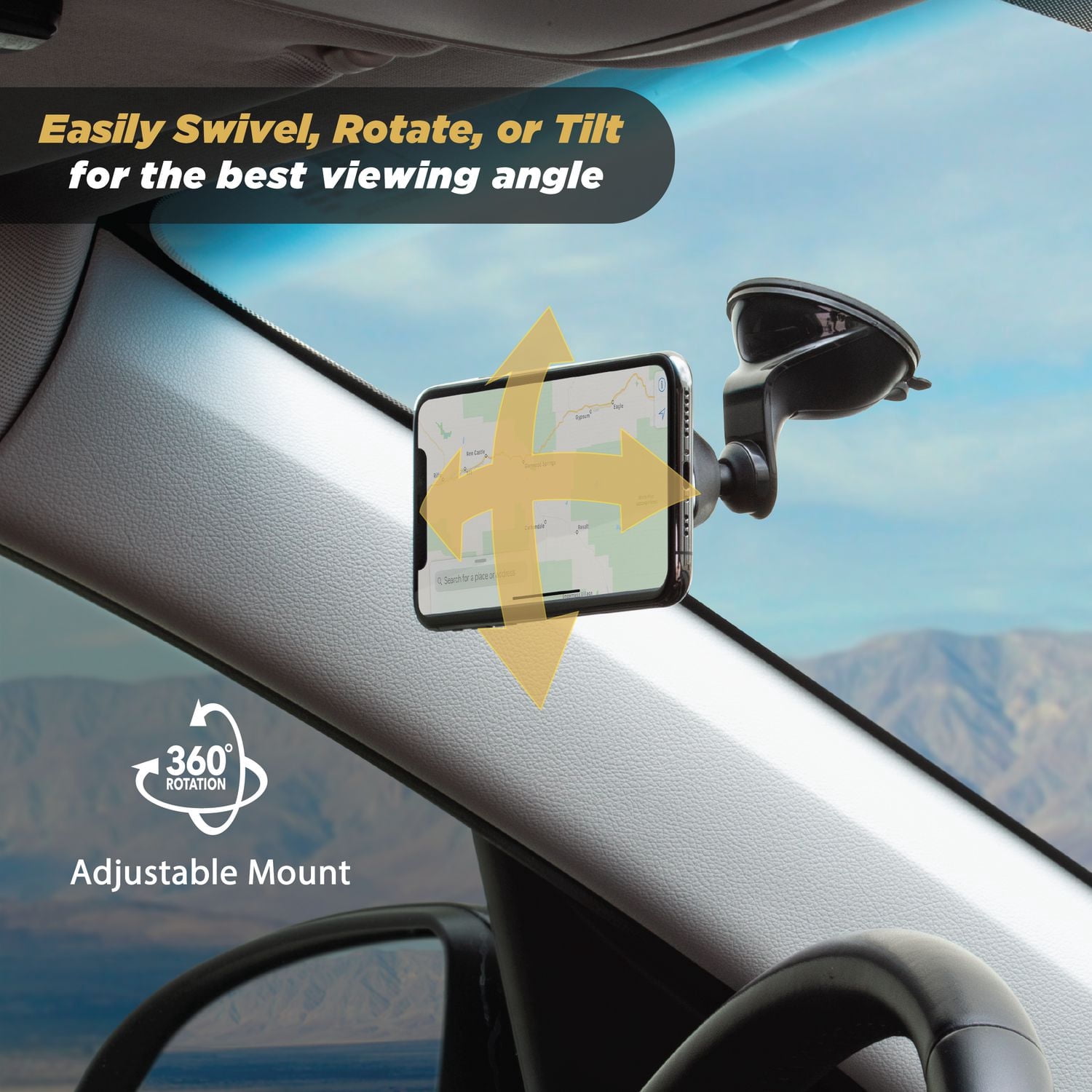 Scosche MMWSM-RP MagicMount™ Select Magnetic Phone/GPS Suction Cup Mount for Car/Home/Office Black