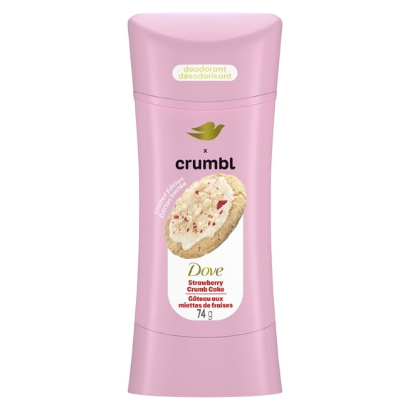 Dove Crumbl Bâton Désodorisant Sans Aluminium Gâteau aux Miettes de Fraises, 74 g | Édition Limitée