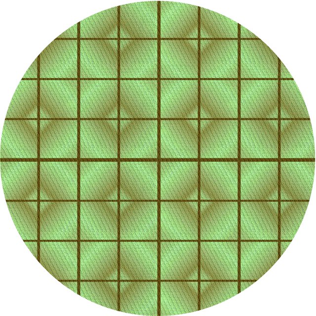 Ahgly Company Machine Washable Indoor Round Transitional Yellow Lawn Green Area Rugs, 4' Round