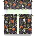 thumbnail image 1 of Halloween Kitchen Curtains Spooky Pumpkin Cartoon Kitchen Curtains Sets for Windows Halloween Window Valance 3 Piece Set for Kitchen Decorations, 1 of 5