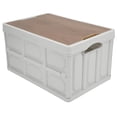 thumbnail image 3 of Boîte de Rangement Pliante pour l'Extérieur, Boîte de Rangement Extérieure Multifonctionnelle de 30 L avec Couvercle en Bois, Boîte de Rangement Pliante Installation Sans Effort, 3 of 8