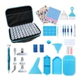 thumbnail image 1 of Ourlova Diamond Storage Containers, Art Storage Box With Label, 60 Cans, Mesh Pocket Compartment, Funnel Art Accessories And Tools Kits Storage Box For Jewelry Beads, 1 of 8