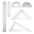 thumbnail image 2 of KAKOWELY Ensemble de Géométrie pour Étudiant 6 Pcs Ensemble de Géométrie pour Étudiant Comprend Règles Triangulaires du Rapporteur Règle Semi-Circulaire et Règle Droite, Outils de Mesure en Plastique Transparent pour École Bureau, 2 of 5