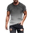 thumbnail image 1 of FAIWAD T-Shirt d'Été à Manches Courtes Dégradé pour Homme, Col Rond, Tendance, Coupe Ample, Chandail à Enfiler, 1 of 6