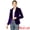 Deep Purple, variant on INSPIRE CHIC Women's Velvet Blazer Solid Color Shawl Collar One Button Wear-to-Work Suit Jacket L Deep Brown