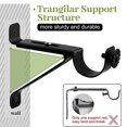 thumbnail image 4 of 12X Curtain Rod Bracket, Adjustable Heavy Duty Curtain Rod Holders, Black Curtain Rods Hooks Hangers, 4 of 5