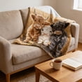 thumbnail image 4 of EGNMCR Throw Blanket, Throw Blanket for Couch Flannel Blanket With Highlands Cattle Three-dimensional Digital Heat Transfer Print Lunch Break Blanket Flannel blanket, 4 of 6