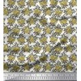 thumbnail image 1 of Soimoi Poly Georgette Fabric Leaves & Floral Block Printed Craft Fabric by The Yard 42 Inch Wide, 1 of 3