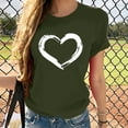 thumbnail image 1 of EGNMCR T-Shirts pour Femmes Femmes Manches Courtes Col Rond Imprimé en Forme de Cœur Hauts Décontractés Blouse T-shirt, 1 of 9