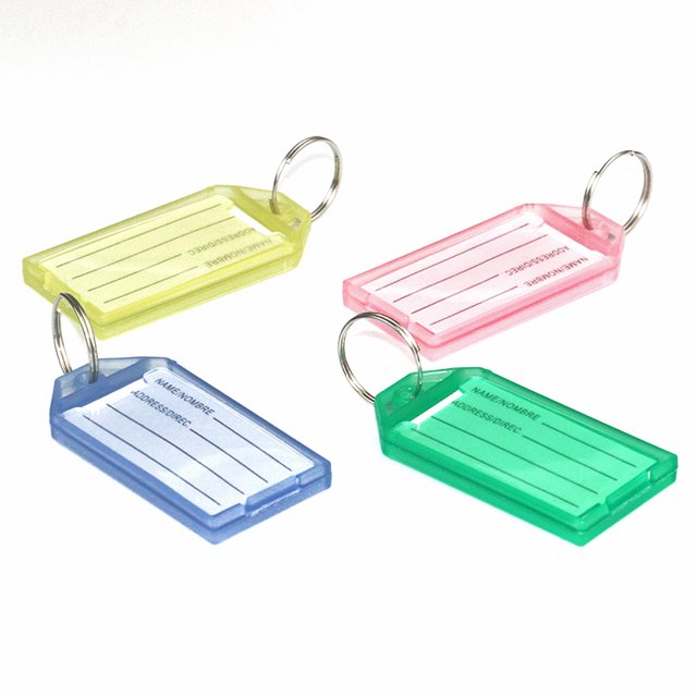 Porte-clés Étiquette Nom Sac à Bagages Porte-Clés Étiquette Porte-Clés Portable Porte-Clés Visible Étiquette de Classification Sac à Main Valise Jaune