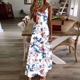 thumbnail image 1 of Ovzne Robes pour Femmes Robe de Plage Robes d'Été pour Femmes Imprimé Sans Manches Col Rond Robe Décontractée Longues Robes Robe de Printemps Imprimée Liquidation, 1 of 5