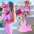 thumbnail image 2 of Robe Assortie Mère et Fille, Robe Maxi à Rayures avec Nœud pour Fête, Vêtements de Famille, 2 of 5