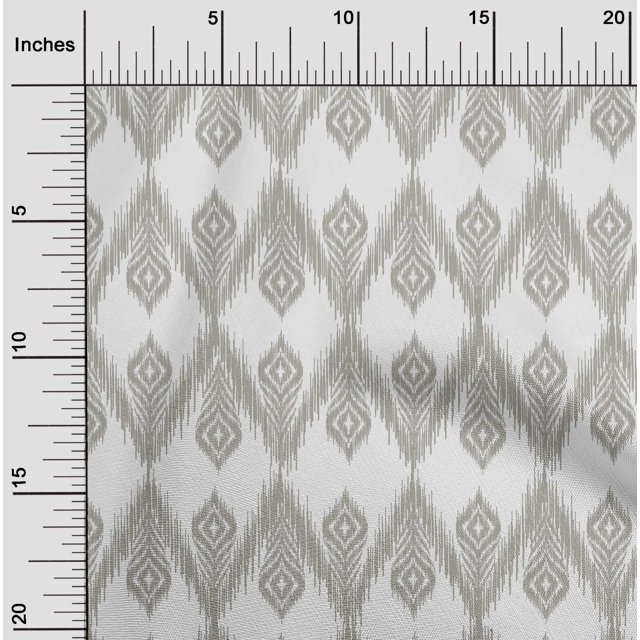 oneOone Cotton Cambric Fabric Chevron Ikat Print Sewing Fabric BTY 56 Inch Wide