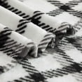 thumbnail image 3 of Mainstays Plush Throw Blanket Black/ White Plaid, 3 of 6