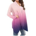 thumbnail image 3 of Yuyuzo Long Cardigan for Women Gradient Color Open Front Draped Tops Fall Winter Casual Cardigan, 3 of 5