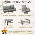 thumbnail image 2 of AECOJOY Rattan Patio Conversation Set with 3 Seater Sofa, Dark Gray, 2 of 5