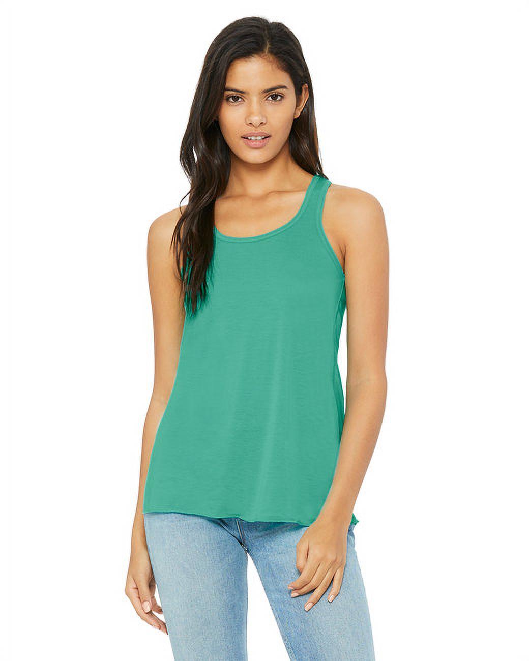 The Bella + Canvas Ladies Flowy Racerback Tank Top - TEAL - XL