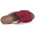 thumbnail image 4 of BLISSFUL STEP Women's Faux Suede Platform High Block Heel Slides Sandals, 4 of 6