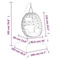 thumbnail image 4 of vidaXL Hanging Egg Chair with Cushion Anthracite Poly Rattan&Steel, 4 of 5