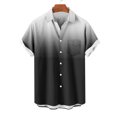 thumbnail image 4 of Hot6sl Économies d'Été Liquidation Chemise à Manches Courtes Col Rabattu, Chemise Décontractée Mode Homme Col Rabattu Imprimé Dégradé Chemise à Boutons Blouse, Blouse Polyester HommeGris,S, 4 of 5