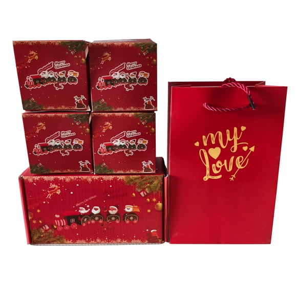 Christmas Surprise Gift Box Set with 18 Bounce Boxes, 1 Gift Box, and 1 Gift Bag for Holiday Gifting