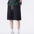 thumbnail image 1 of Styesk Mens Shorts Men's Summer Solid Color Pocket Elastic Waist Drawstring Thin Casual Ice Silk Shorts, 1 of 8