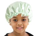 thumbnail image 2 of Bonnet en Satin pour Enfants Bonnet de Nuit Doux Ajustable Double, 2 of 3