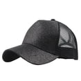 thumbnail image 1 of Baseball Cap Display Ponytail Messy Buns Trucker Plain Baseball Visor Cap Unisex Glitter Hat, 1 of 9