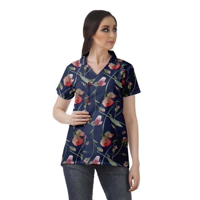 Moomaya Chemise Tunique Style Enveloppant pour Femmes en Coton Décontracté Col Classique Boutonné