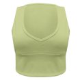thumbnail image 3 of AherBiu Workout Tops for Women Ribbed Bralette Cropped Tank Top Stretchy Deep V Neck Yoga Cami, 3 of 5