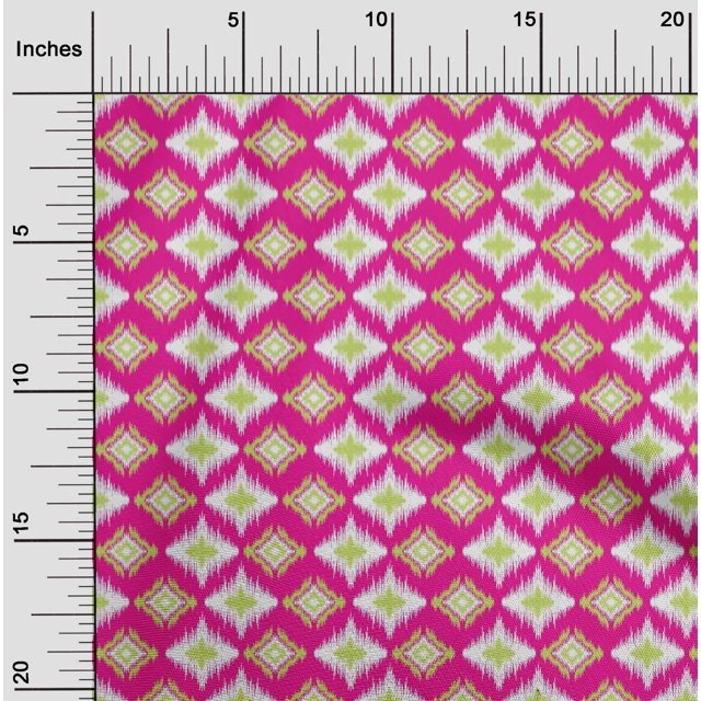 oneOone Georgette Viscose Fabric Geometric Ikat Print Sewing Fabric BTY 42 Inch Wide