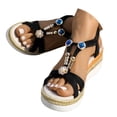 thumbnail image 1 of Dakaela Sandales à Plateforme pour Femmes, Espadrilles Habillées pour Femmes, Chaussures Compensées à Enfiler avec Bride à la Cheville, 1 of 7