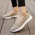 thumbnail image 2 of Bmisegm Women Casual Shoes Fashionable New Pattern Simple and Solid Color Flat Bottom Comfortable Lightweight Non Slip Mesh Breathable Womens Casual Shoes Khaki 40, 2 of 9