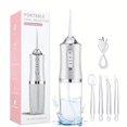thumbnail image 1 of Home Use Electric Dental Flosser with 3 Modes (Gentle/Normal/Pulse), Portable ABS Oral Irrigator, 4 Replacement Nozzles, USB Charging Cable & Manual Included, Lightweight 0.3KG, Compact Size 21×5.8cm, 1 of 6