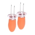 thumbnail image 3 of Braveheart 2pcs Brochette de Maïs Brochette en Acier Inoxydable avec Poignées en Silicone, Orange, 3 of 9