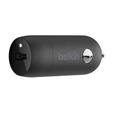 Belkin BoostCharge - Adaptateur d'Alimentation pour Voiture - 30 Watts - 3 A - Charge Rapide (USB-C 24 Broches) - Noir
